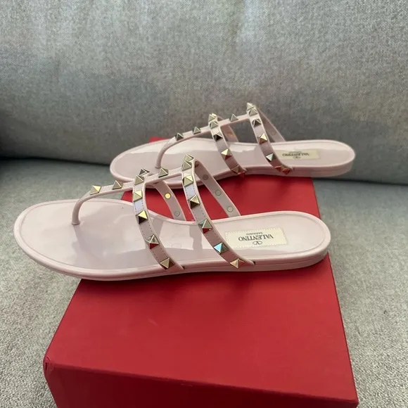 Valentino Garavani PVC Jellies Women's Sandals 39 Water Rose Like New Worn Once
