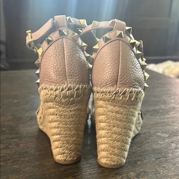 Valentino Tan Espadrille Shoes with Elegant Ankle Strap