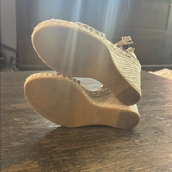 Valentino Tan Espadrille Shoes with Elegant Ankle Strap