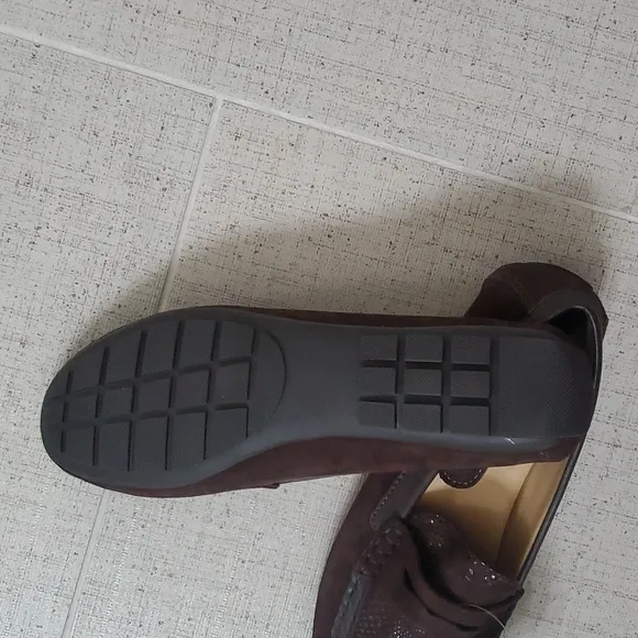 Vaneli Brown Suede, Penny Loafer Moccasin, &quot;Assia&quot; Brown, Size 8.5, New
