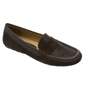 Vaneli Brown Suede, Penny Loafer Moccasin, &quot;Assia&quot; Brown, Size 8.5, New