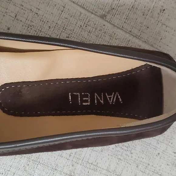 Vaneli Brown Suede, Penny Loafer Moccasin, &quot;Assia&quot; Brown, Size 8.5, New