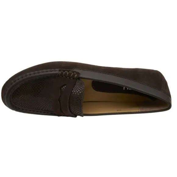 Vaneli Brown Suede, Penny Loafer Moccasin, &quot;Assia&quot; Brown, Size 8.5, New