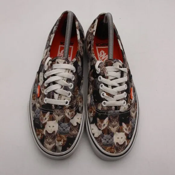 VANS ASPCA Cat Print Women's 10 5 / Men's 8.5 Lace Up Casual Sneakers
