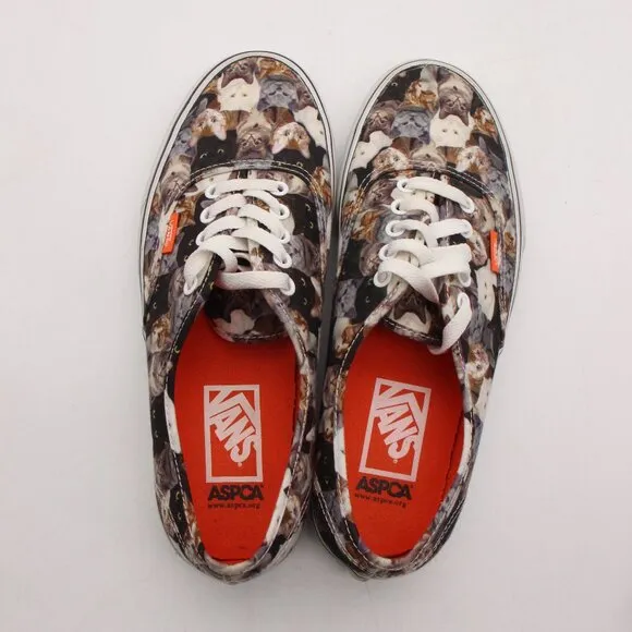 VANS ASPCA Cat Print Women's 10 5 / Men's 8.5 Lace Up Casual Sneakers