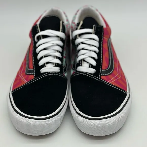 Vans Black and Pink Patterned Sneakers