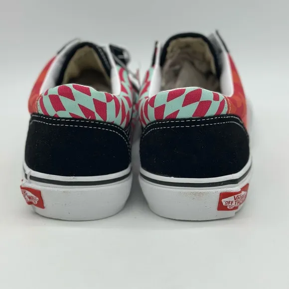 Vans Black and Pink Patterned Sneakers