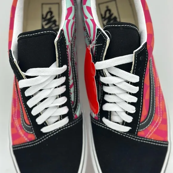 Vans Black and Pink Patterned Sneakers