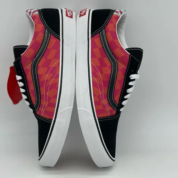 Vans Black and Pink Patterned Sneakers