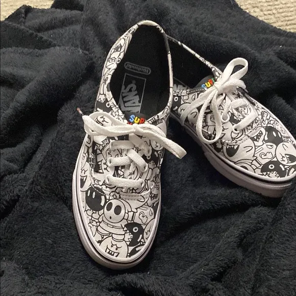 Vans Black and White Graphic Sneakers