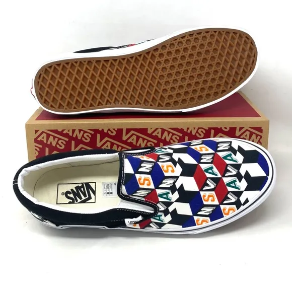 VANS Classic Slip On Casual Multi Black Canvas Men’s Sneakers Skate VN0A33TB42X