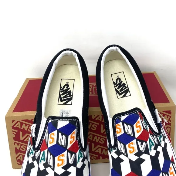 VANS Classic Slip On Casual Multi Black Canvas Men’s Sneakers Skate VN0A33TB42X