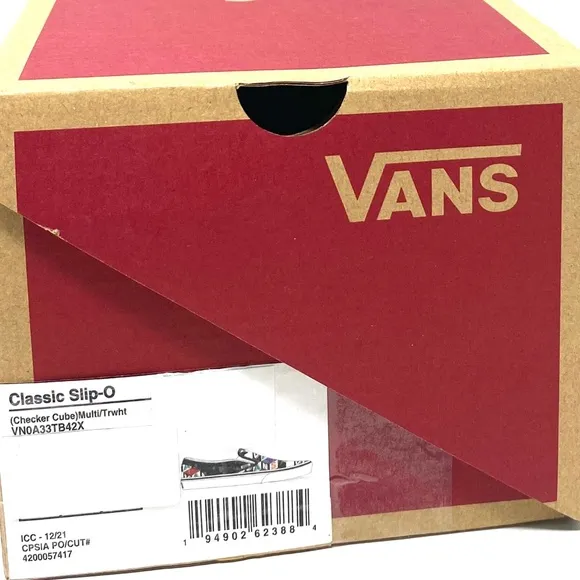VANS Classic Slip On Casual Multi Black Canvas Men’s Sneakers Skate VN0A33TB42X