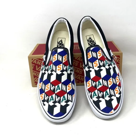 VANS Classic Slip On Casual Multi Black Canvas Men’s Sneakers Skate VN0A33TB42X