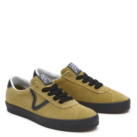 Vans Retro Mustard and Black Suede Low Top Sneakers