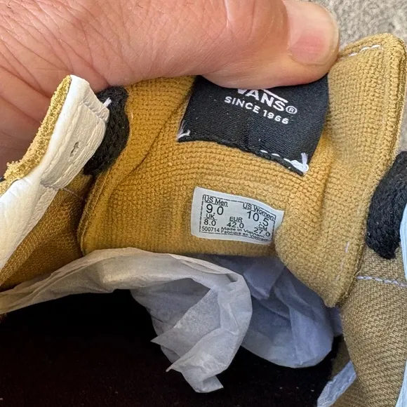 Vans Retro Mustard and Black Suede Low Top Sneakers