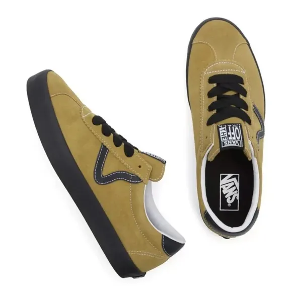 Vans Retro Mustard and Black Suede Low Top Sneakers