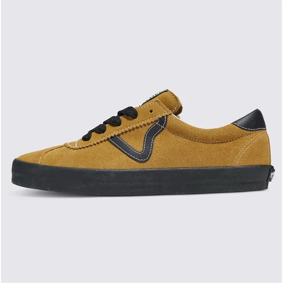 Vans Retro Mustard and Black Suede Low Top Sneakers