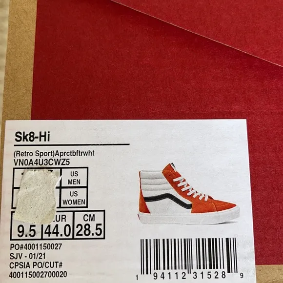 Vans Sk8-Hi Retro Sport Apricot/True White men’s