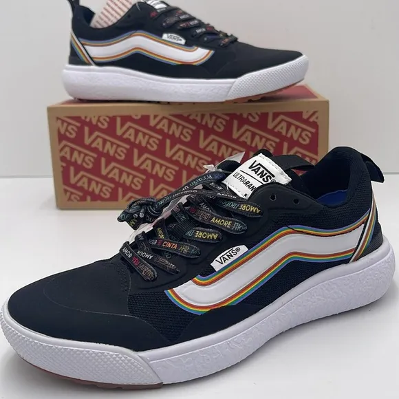 Vans WMNS Black Sneakers with Rainbow Stripes Ultrarange Exo(Pride) Black/True