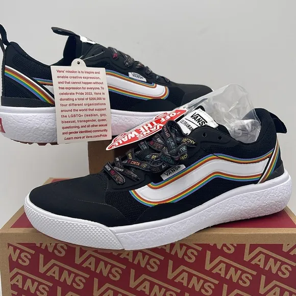 Vans WMNS Black Sneakers with Rainbow Stripes Ultrarange Exo(Pride) Black/True