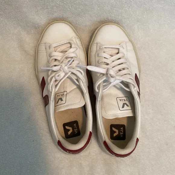 Veja White and Red Sneakers women’s size 6