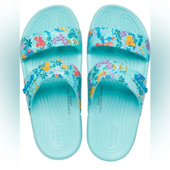 Vera Bradley/Disney/Crocs Little Mermaid Sandal Shoes Blue Water Men’s Size 12