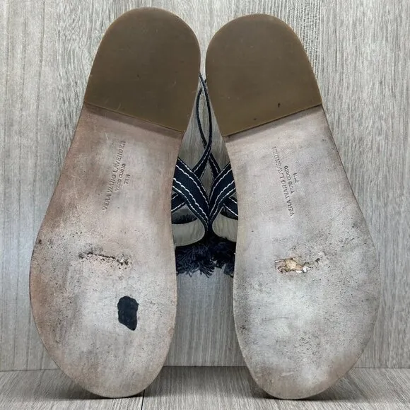 Vera Wang Lavender Sandals 7.5M Robbie Embellished Thong Slingback Flats Blue