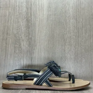 Vera Wang Lavender Sandals 7.5M Robbie Embellished Thong Slingback Flats Blue