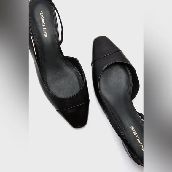 VERONICA BEARD Black Cecile Sling Back Flats