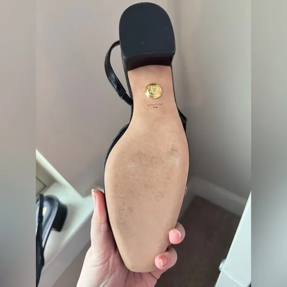 VERONICA BEARD Black Cecile Sling Back Flats