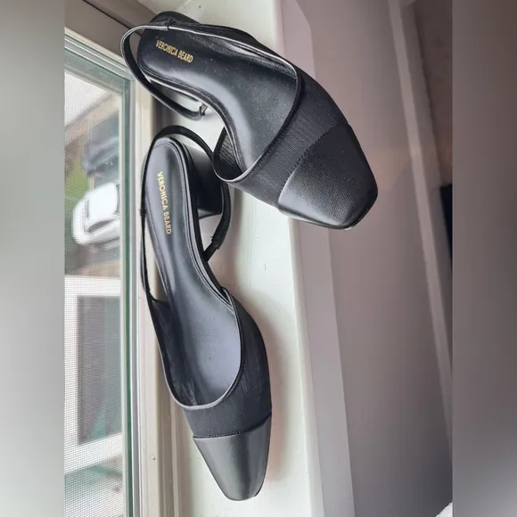 VERONICA BEARD Black Cecile Sling Back Flats