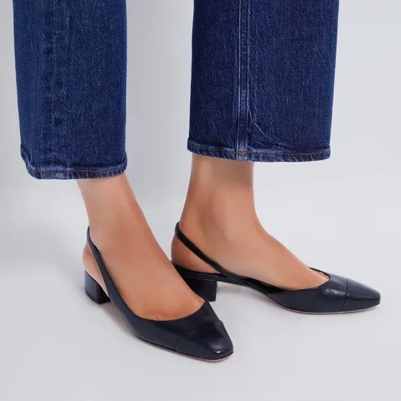 VERONICA BEARD Black Cecile Sling Back Flats