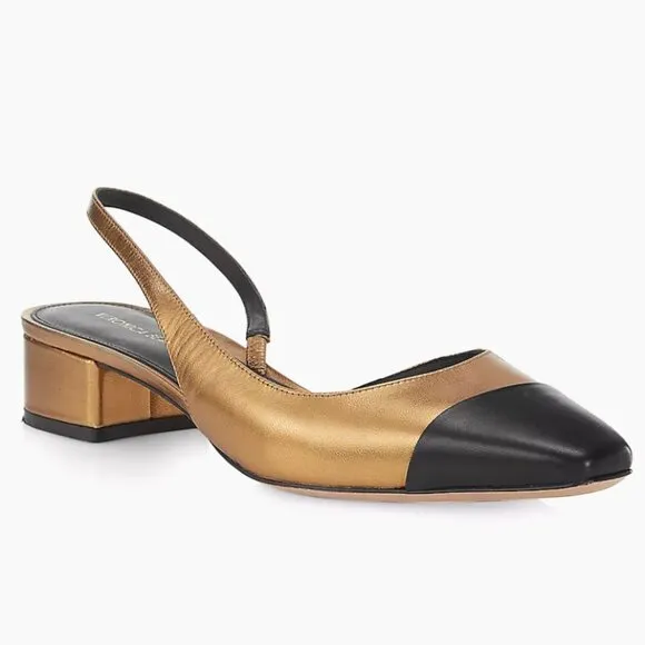 Veronica Beard  Cecile 30MM Metallic Leather Slingback Pumps