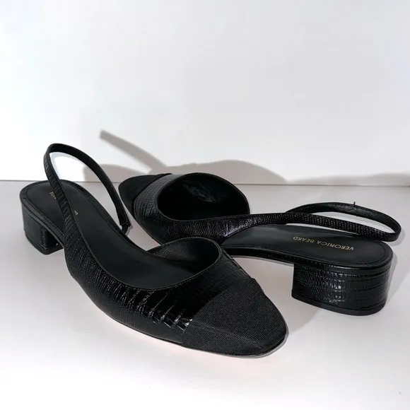 Veronica Beard Cecile Embossed Slingback Flats