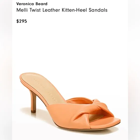 VERONICA BEARD Melli Apricot leather Sandal Size  6 women