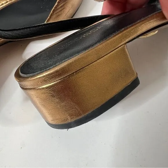 Veronica Beard Women's Cecile Leather Metallic Cap Toe Sling Back Pumps Size 6