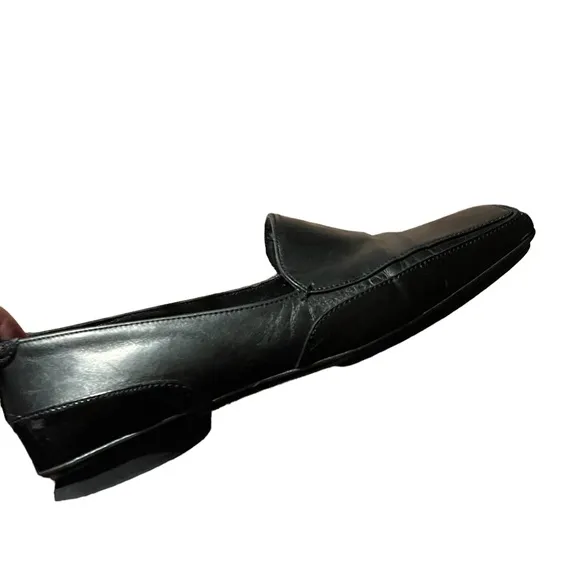 Versace Medusa Loafer VTG Flat Square Toe Black size 36 1/2