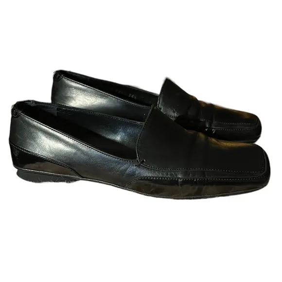 Versace Medusa Loafer VTG Flat Square Toe Black size 36 1/2