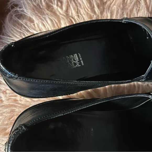 Versace Medusa Loafer VTG Flat Square Toe Black size 36 1/2