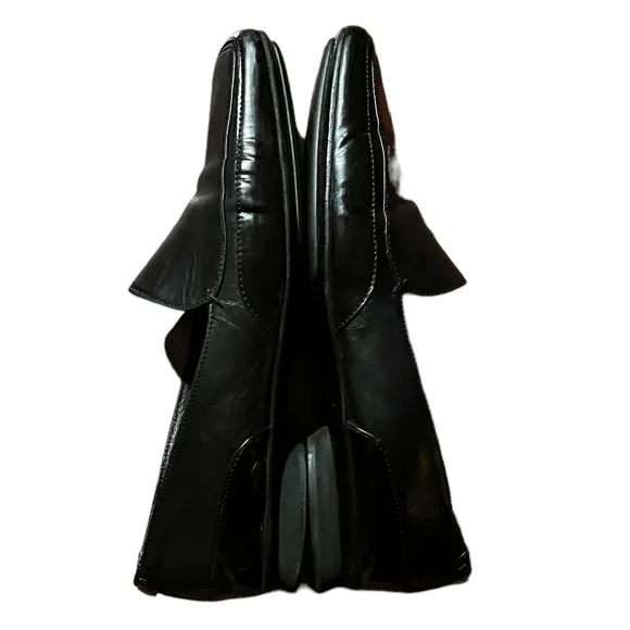 Versace Medusa Loafer VTG Flat Square Toe Black size 36 1/2