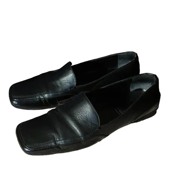 Versace Medusa Loafer VTG Flat Square Toe Black size 36 1/2