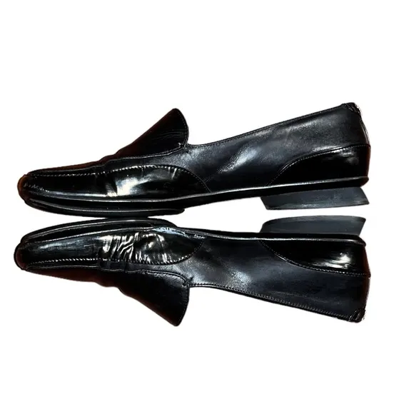 Versace Medusa Loafer VTG Flat Square Toe Black size 36 1/2