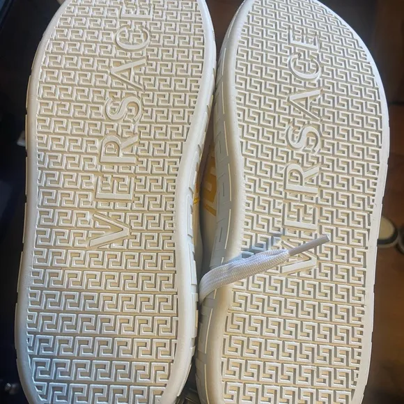 Versace White Sneakers with Gold Detail
