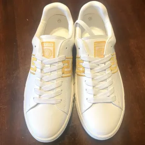 Versace White Sneakers with Gold Detail