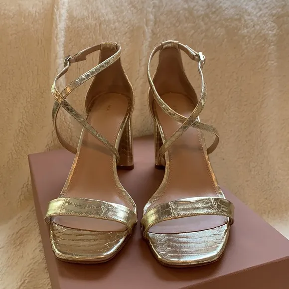 VIA SPIGAWomen's Snake-embossed Block-heelSandals