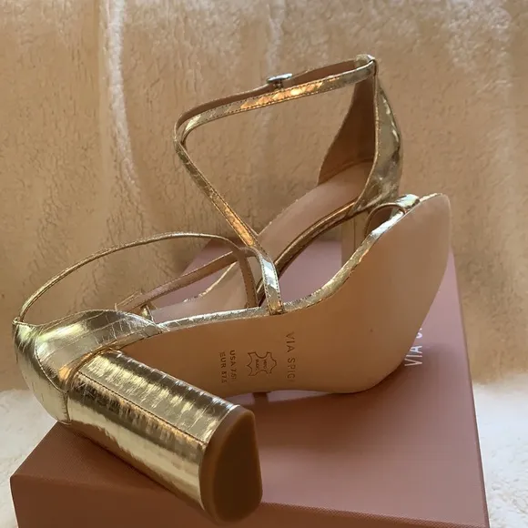 VIA SPIGAWomen's Snake-embossed Block-heelSandals