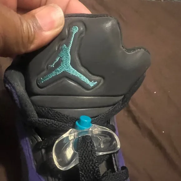 Vibrant Purple and Teal Sneakers Retro 5 Alternative Grape
