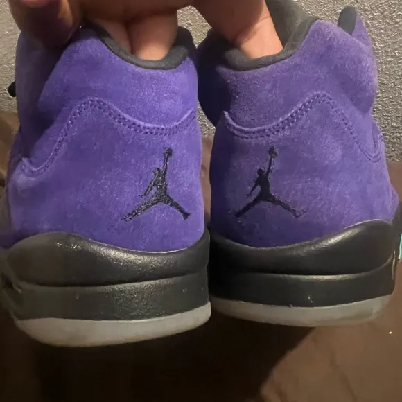 Vibrant Purple and Teal Sneakers Retro 5 Alternative Grape