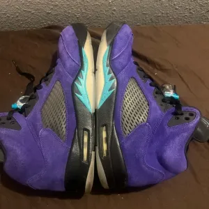 Vibrant Purple and Teal Sneakers Retro 5 Alternative Grape